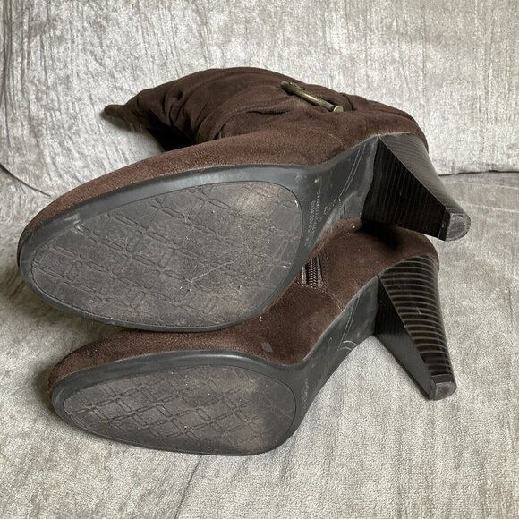 Apt 9 Black Slouchy Zip Side Ladies Dress Boots With Buckle 4” Heel size 10 - Picture 8 of 11